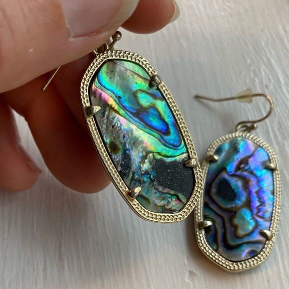 KENDRA Scott gold Elle earrings in abalone‎ - Picture 4 of 4